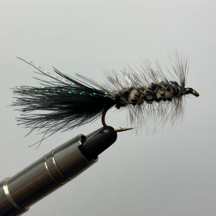 Creel Flies- Black/Camo Wooly Bugger